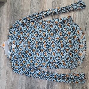 Hinge Floral Long Sleeve Blouse Xxs